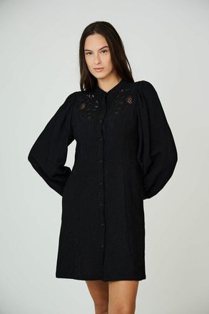 See U Soon Korte jurk met lange mouwen en opstaande kraag