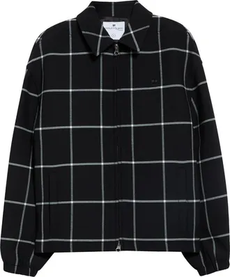 Courr&egrave;ges Windowpane Check Bomber Jacket in Black/heritage White at Nordstrom, Size Medium