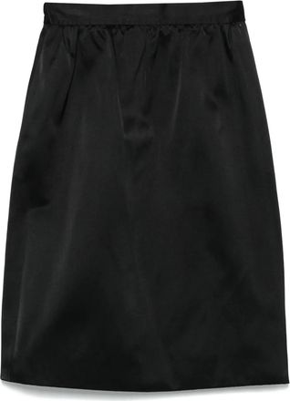 Saint Laurent Gonna midi in raso anni 70 - Nero