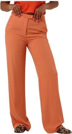 Another Label Doore Broek - Dames - Wijde Broeken - Oranje - S - Polyester - Broeken