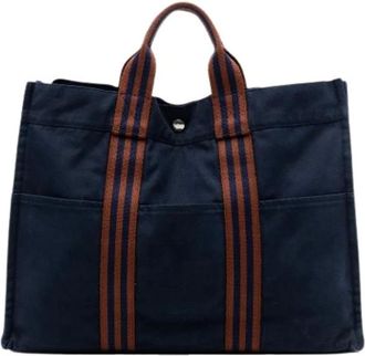 Herm&egrave;s Pre-owned Tote Bags, female, Blue, Size: ONE SIZE Pre-owned The Fourre Tout MM Tote