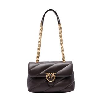 Pinko Love Puff Classic Small - Dames - Schoudertassen - Bruin - ONE Size - Leer - Tassen