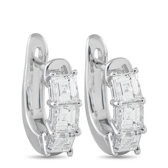 Luxury Bazaar 18K White Gold 1.50ct Diamond Earrings AER-19359