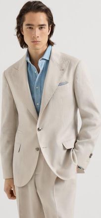 Brunello Cucinelli Blazer with peak lapel in Buff at Nordstrom, Size 48 It