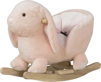 HOMCOM Caballito balanc&iacute;n para beb&eacute; 60x33x50 cm rosa