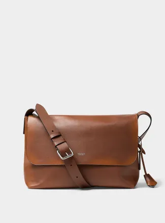 Coach Mens Ludlow distressed-finish messenger bag