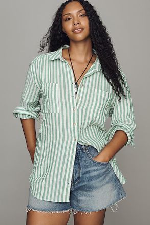 Pilcro Hadley 100% Cotton Striped Buttondown Shirt