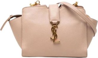 Saint Laurent Pre-owned Mini Bags, female, Pink, Size: ONE SIZE Pre-owned Toy Cabas Leather 2way bag