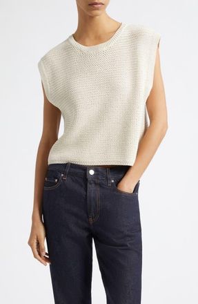 Derek Lam Vivienne Cap Sleeve Sweater in Marshmallow at Nordstrom, Size Medium