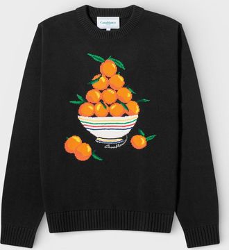 Casablanca Mens Pyramide DOranges Intarsia Wool Jumper Black - Size X-Small