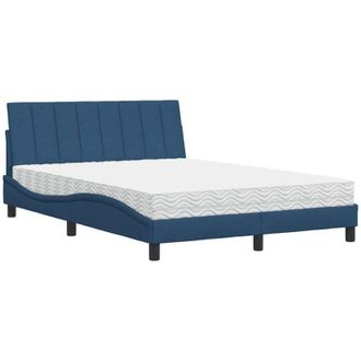 vidaXL Cama Con Colch&oacute;n Tela Azul 140x190 Cm Vidaxl