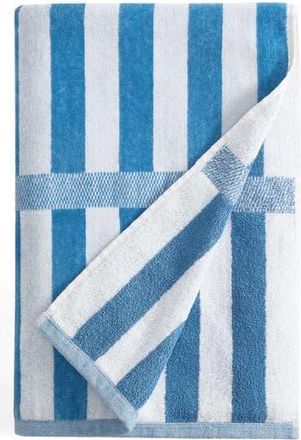 Calvin Klein Mingled Check Beach Towel in Blue Jasper /White at Nordstrom Rack