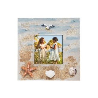 Beachcombers 3x3 Sandy Beach Resin Picture Frame in Blue at Nordstrom, Size Medium