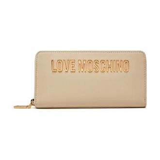 Love Moschino Beige Wallet with Logo Lettering