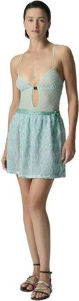 Missoni Zigzag Mesh Pareo Mini Skirt With Sequins in Light Blue at Nordstrom, Size Small