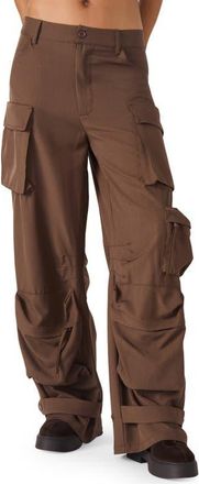 Steve Madden Duo Stretch Suiting Cargo Pants in Chocolate at Nordstrom, Size Xx-Large