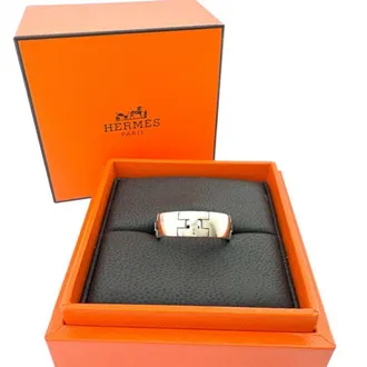 Herm&egrave;s Silver White Gold (18K) Band Ring (Pre-Owned)