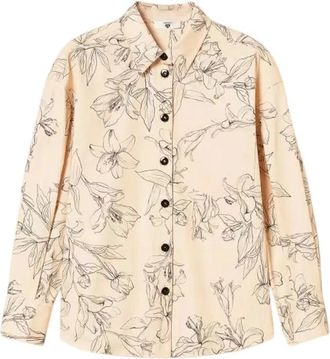 Twinset Shirts - Dames - Overhemden - Beige - XS - Katoen - Overhemden