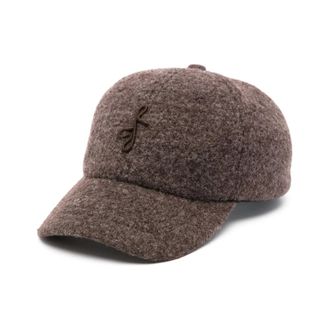 Ruslan Baginskiy Monogram-embellished Baseball Cap - female - Ruslan Baginskiy - Hats & Caps - Brown - ONE SIZE - Accessories