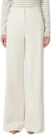 Max Mara Cestino Palazzo Broek - Dames - Wijde Broeken - Beige - XS - Katoen - Broeken