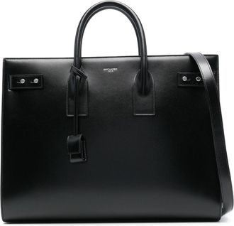 Saint Laurent logo-debossed tote bag - Black