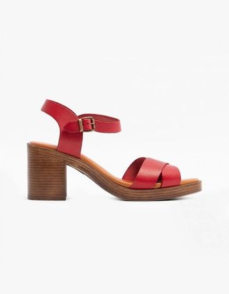 Hush Puppies Womens Hush Puppies GEORGIA Womens Leather Sandals Red - Size: 7