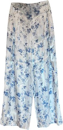 Ralph Lauren Purple Label Floral Wide Leg Silk Trousers Size S