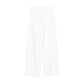 Emporio Armani Wide Trousers, female, White, Size: XL Wide Leg Cropped Pants