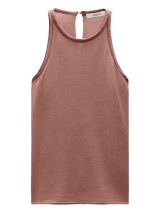 Dorothee Schumacher contrast-trim knit tank-top - women - Virgin Wool/Cotton - 3 - Pink
