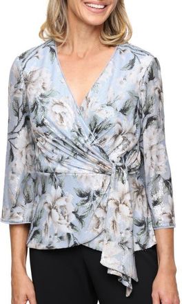Alex Evenings Floral Sequin Top in Hydro Multi at Nordstrom, Size X-Large