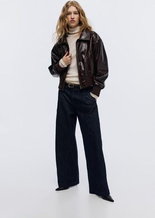 H&M Wide Regular Jeans in Dark Denim Blue at Nordstrom, Size 20
