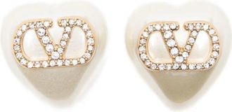 Valentino Garavani Earrings, female, Yellow, Size: ONE SIZE VLogo Signature Pearl Earrings