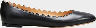 Chlo&eacute; Lauren Scalloped Leather Ballet Flats