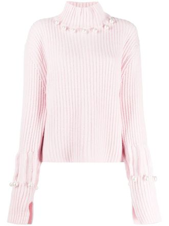 J.W.Anderson Maglione con applicazione - Rosa