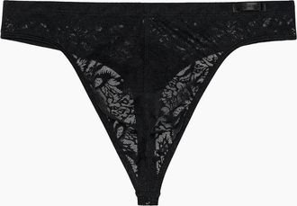 HOM Hom Mens Temptation Free Cut Lace G-String, Black - Size: 33/32/32