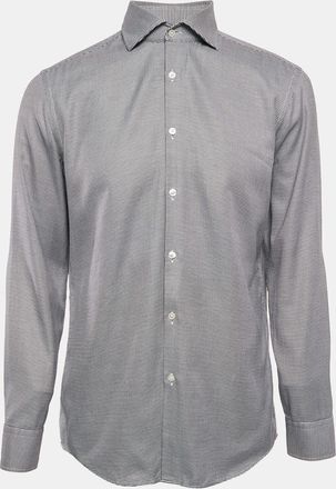 HUGO BOSS Boss By Hugo Boss Black Patterned Cotton Button Front Slim Fit Shirt