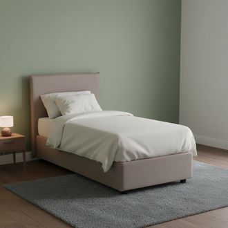Dmora Dmora - Cama Individual Dbasell, Cama Contenedor Con Revestimiento De Tela, 100% Made In Italy, Apertura Frontal, Adecuado Para Colch&oacute;n Cm 90x200, T&oacute;r