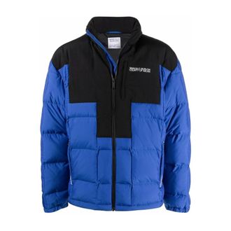 Marcelo Burlon Winter Jackets, male, Blue, Size: M Quilted Cross Block Jacket Blue/Black