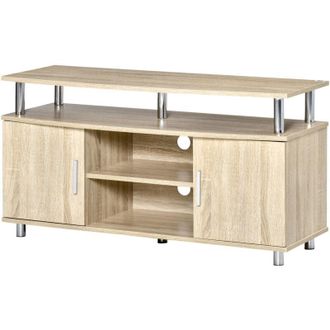 HOMCOM Homcom - Mobile tv Moderno con Ripiani e Armadietti in Legno Quercia 105x40x55cm