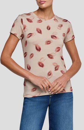L'agence Ressi Kiss Print T-Shirt in Taupe/Dk Red Fd Kiss at Nordstrom, Size X-Large