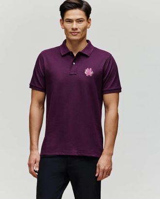 Psycho Bunny Mens Auguste Pique Polo Shirt 572 POTENT PURPLE / L