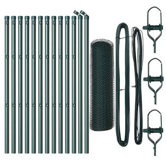 Berkfield Home Hexagon Fence Green 0.8x25 m Steel