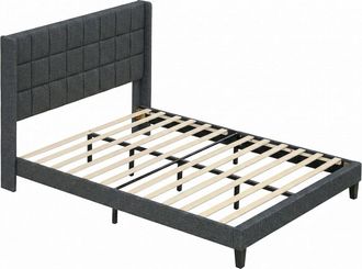 HOMCOM Estructura de cama 142x197x110 cm gris