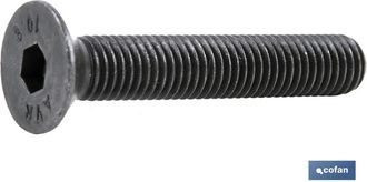 cofan Din-7991 C-10.9 M-5 X 50 N Caja 200 Unid., Tornillo Allen Din 7991 Cabeza Avellanada Y Plana, Con Hex&aacute;gono Interior, Clase 10.9, Acabado Negro. Medida