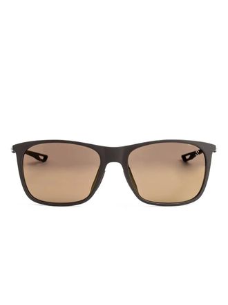 Tag Heuer TH40037I rectangle-frame sunglasses - men - Carbon Fiber - 55 - Brown