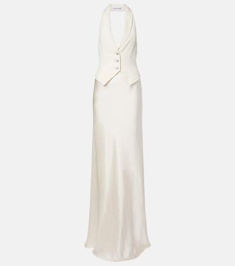Self Portrait Satin maxi dress