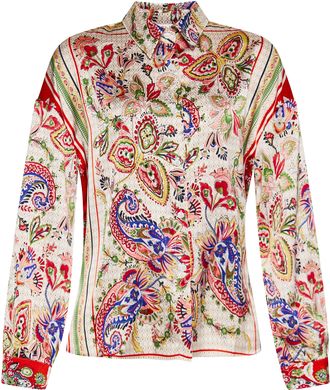 Usha overhemdblouse Dames Oranje Veelkleurig