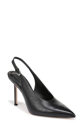 Favorite Daughter Remy Pointed Toe Slingback Sandal in Black Leather at Nordstrom, Size 8.5