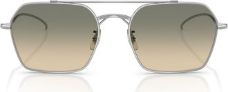 Oliver Peoples TK-15 53mm Geometric Sunglasses in Silver /Enoki Gradient at Nordstrom