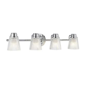 Netlighting Hudson 4 Light Wall Light Polished Chrome IP44 in Grey
